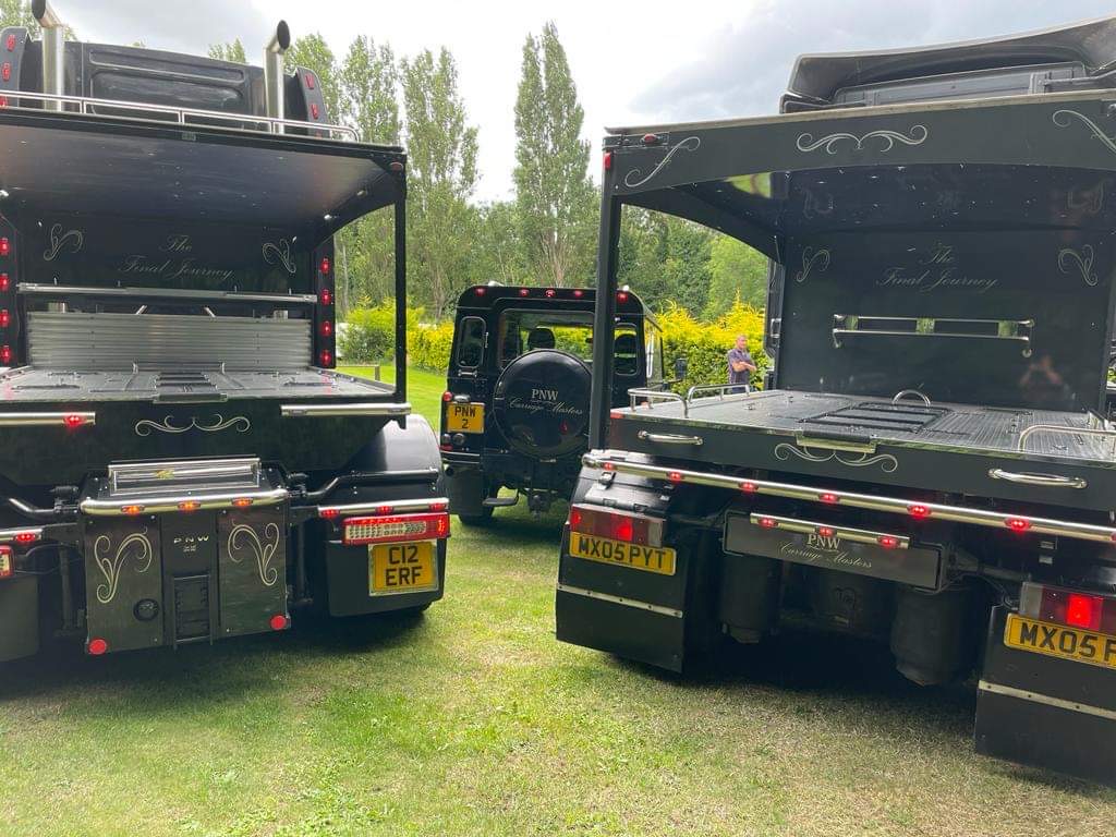 Truck hearse for specialist funeral transport in the UK